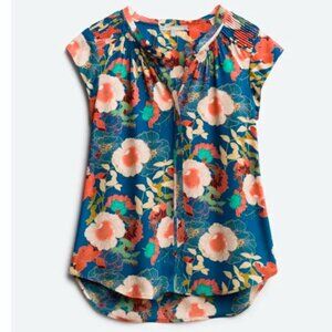 Colorful Daniel Rainn "Bernal" Split Neck Blouse, Size XL, Like-New Condition